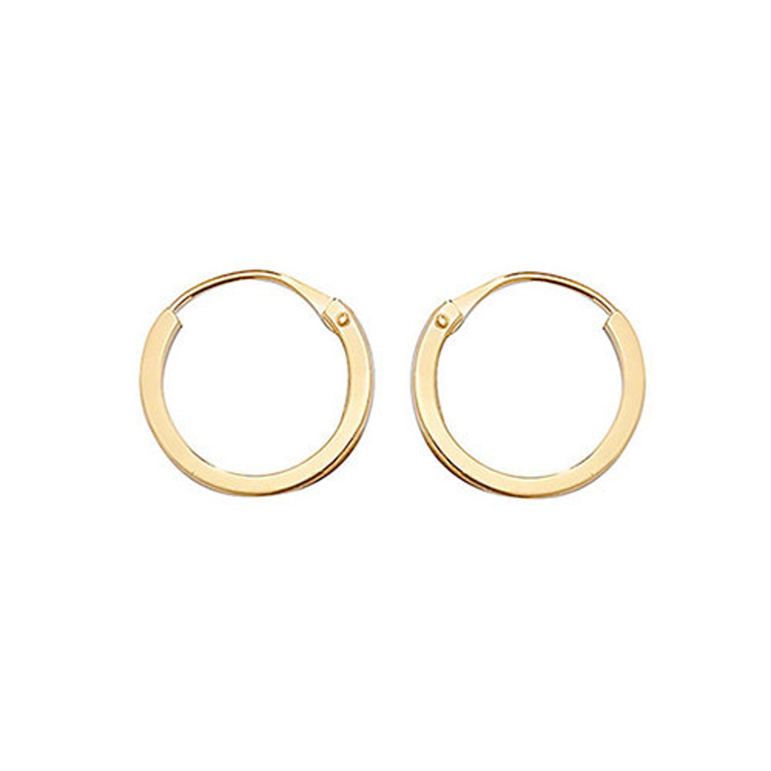 9ct Yellow Gold 8mm Hinged Sleepers Earrings 0.17g Etsy