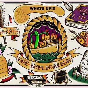 Its Always Sunny In Philadelphia Traditional Tattoo Flash Etsy