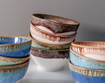 Brown Large Porcelain Bowl|Breakfast Bowl|Salad Bowl|Soup Bowl|Porcelain Tableware|Handmade pottery|Serving Bowl|Fruit Bowl|Matcha Bowl