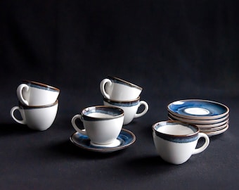 Zestaw filiżanek do herbaty z porcelany marynarskiej: ręcznie robione ceramiczne filiżanki do kawy