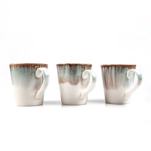Taza de porcelana en forma de V / Taza hecha a mano / Taza de cerámica / Tazas de cerámica hechas a mano / Taza de café / Juego de tazas / Regalo de taza imagen 5