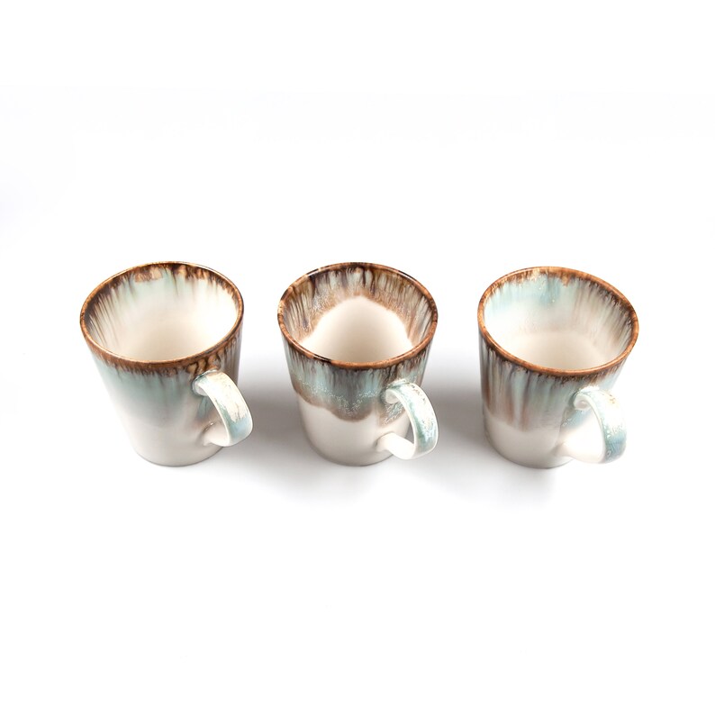 Taza de porcelana en forma de V / Taza hecha a mano / Taza de cerámica / Tazas de cerámica hechas a mano / Taza de café / Juego de tazas / Regalo de taza imagen 8