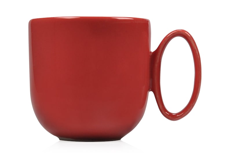 Koralle Porzellan Tasse mit ovalen Griff Handgemachte Tasse Keramiktasse Keramik Tassen handgefertigt Kaffeetasse Tassen Set Tasse Geschenk Kleiner Becher Bild 6