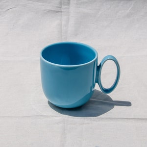 Light Blue Porcelain mug with Oval Handle, 350 MLHandmade mugPottery MugCeramic mugs handmadeCoffee mugMug SetMug GiftMug gift ideas image 1