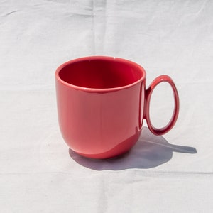 Koralle Porzellan Tasse mit ovalen Griff Handgemachte Tasse Keramiktasse Keramik Tassen handgefertigt Kaffeetasse Tassen Set Tasse Geschenk Kleiner Becher Bild 4