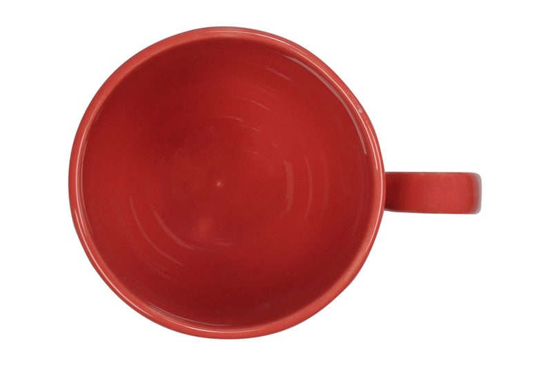 Koralle Porzellan Tasse mit ovalen Griff Handgemachte Tasse Keramiktasse Keramik Tassen handgefertigt Kaffeetasse Tassen Set Tasse Geschenk Kleiner Becher Bild 7