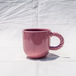 Maroon Porcelain mug with Twisted Handle|Handmade mug|Pottery Mug|Ceramic mugs handmade|Coffee mug|Mug Set|Mug Gift|Small mug