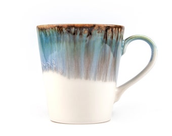 V Shaped Porcelain mug | Handmade mug | Pottery Mug | Ceramic mugs handmade | Coffee mug | Porcelain tableware | Tea mug | Blue Mug | Gift