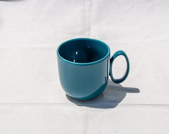 Petrol Blue Porcelain mug with Oval Handle|Handmade mug|Pottery Mug|Ceramic mugs handmade|Coffee mug|Mug Set|Mug Gift|Small mug