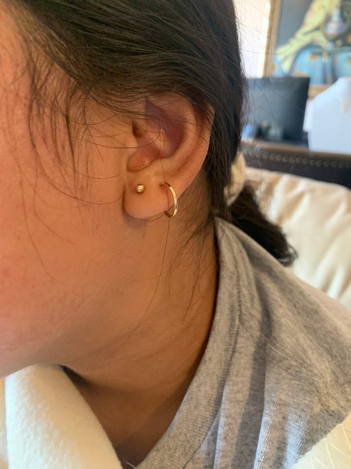 14kt gold filled sleeper hoop earrings Etsy