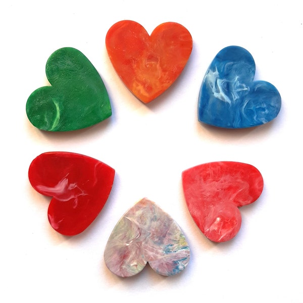 Heart Fridge Magnets - Handcrafted from Recycled Plastic