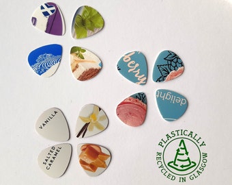 Handmade upcycled plectrums [pack of 8]