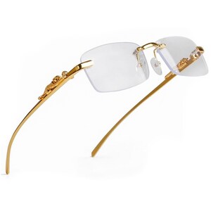 Las mejores ofertas en Gafas de sol transparente Marco de plástico de oro  para hombres