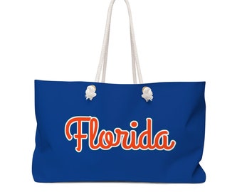 Cursive Florida Gators Polyester Canvas Beach Bag