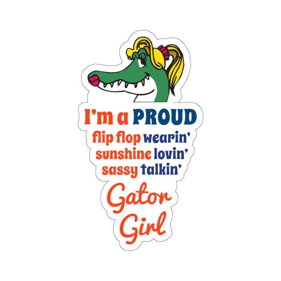 thumbnail image 2 of Florida Gators 'Gator Girl Hibiscus Strip' Vinyl Decal – UF Car Truck Window Sticker 2 of 5