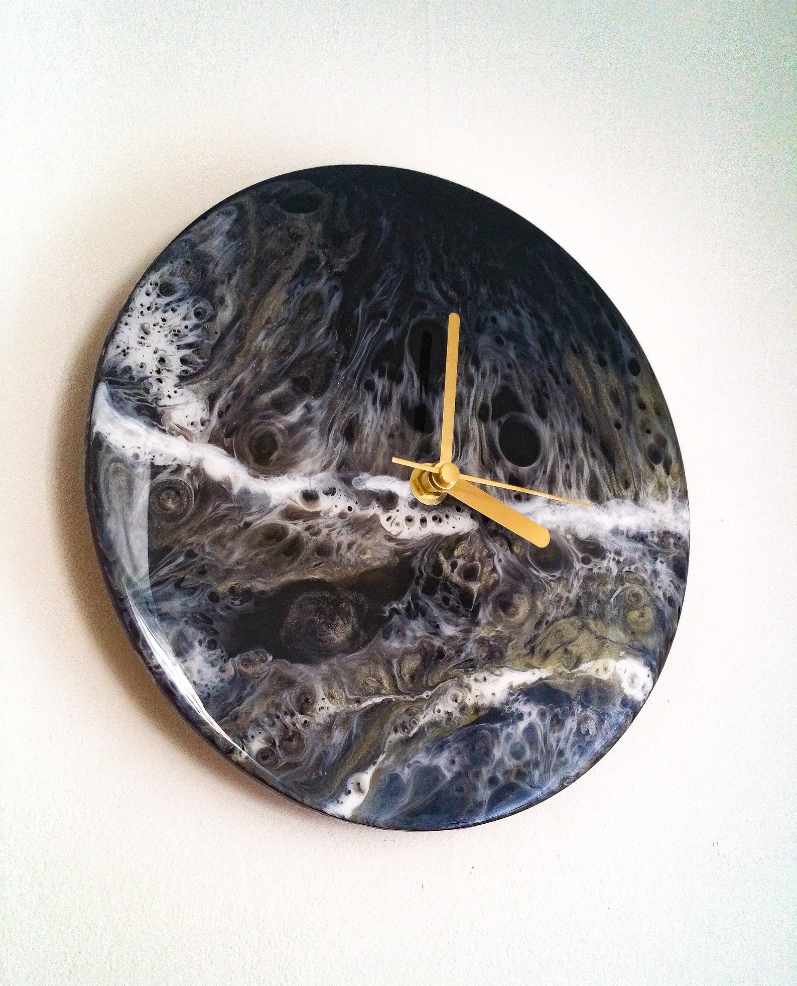 Clock wall clock resin art clock unique handmade clock. Etsy