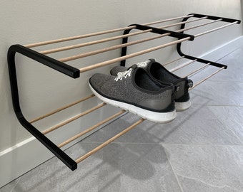 Double Shoe Rack -- Entry Way Shoe Organizer -- Wall Mounted Shoe Storage - 3D printed