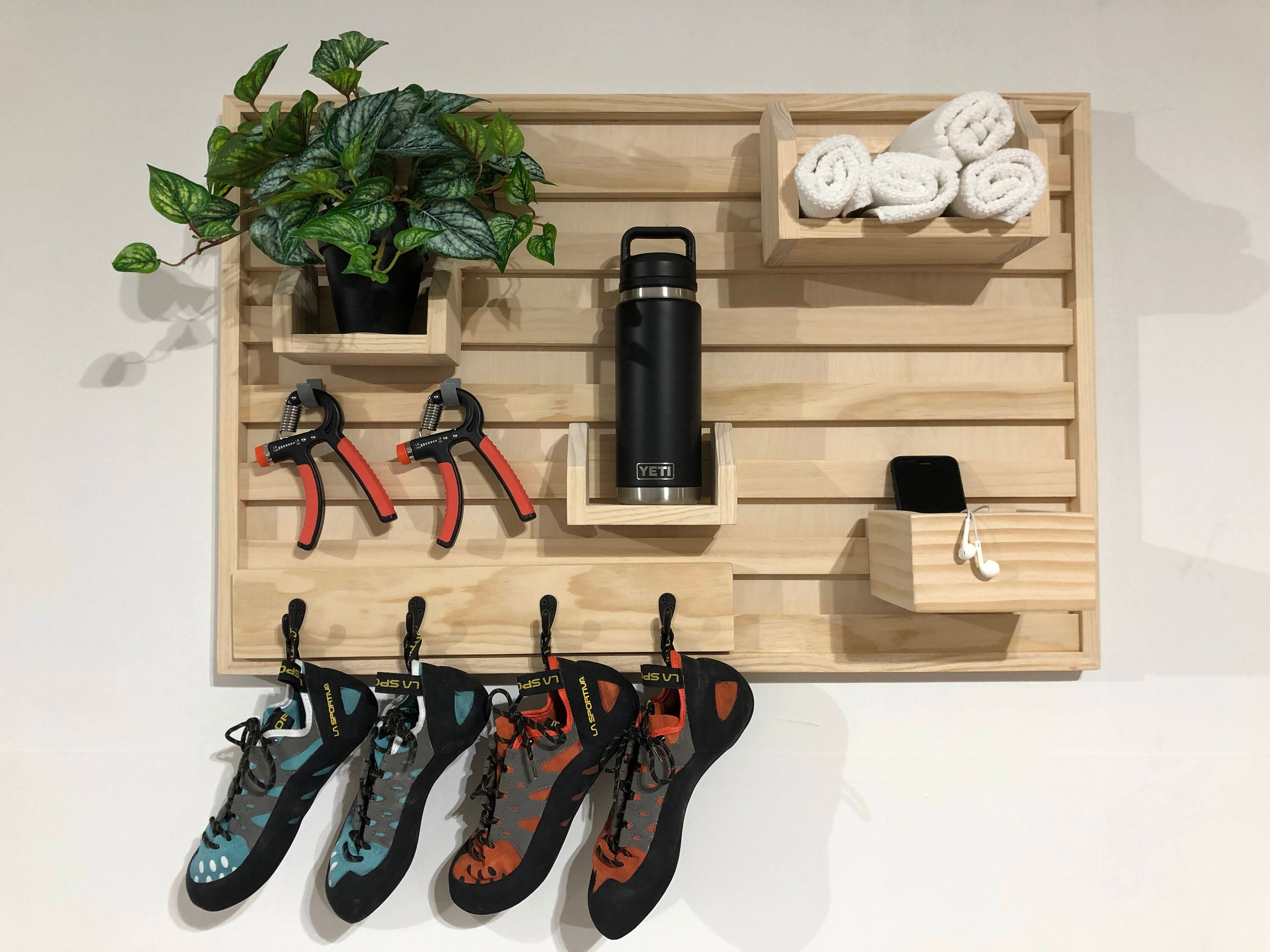 Cycling shelf Home gym organizer towel and bottle water Etsy