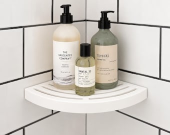 Bathroom Shelf Caddy - Corner Floating Shelf, Waterproof Self Adhesive Organizer for Easy Bathroom Storage & Organization