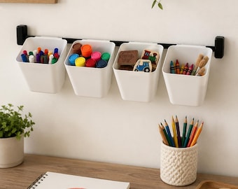 Craft Organizer - Stylish Craft Storage Solution, Wall Mounted Bins & Organizer for Home, Office, or Studio