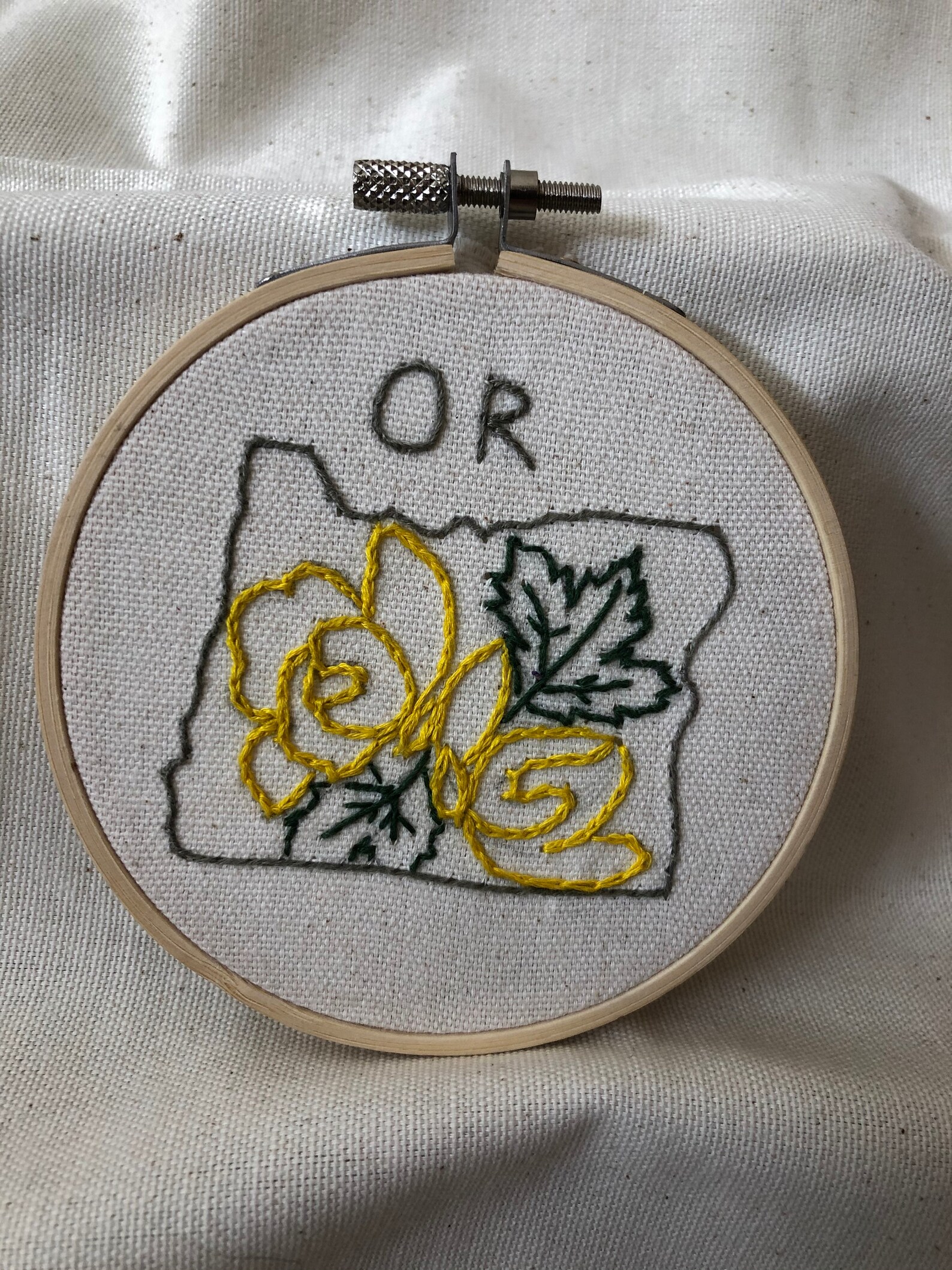 Custom State Flower Embroidery// 50 States// Mini Hoops Etsy