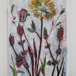Small Flower Study No. 4 | Mixed Media Art | Floral Art | Original Painting | Canvas Art