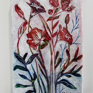 Small Flower Study No. 1 | Mixed Media Art | Floral Art | Original Art | Canvas Art