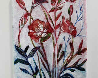 Small Flower Study No. 1 | Mixed Media Art | Floral Art | Original Art | Canvas Art