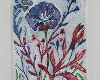 Small Flower Study No. 2 | Mixed Media Art | Floral Art | Original Painting | Canvas Art