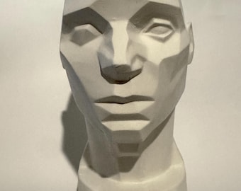Planes of the Face, Plaster Cast Art Reference, Handmade Sculpture for Artists