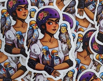 Roller Derby Frida Kahlo Vinyl Sticker