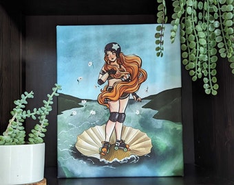 Birth of Derby Canvas Print | Roller Derby Art, Gift (8inx10in)