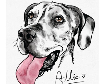 Custom Pet Watercolor Illustration | Digital Download