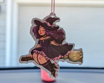 Roller Witch Air Freshener | Halloween Car Accessory | Night Bloom Scent