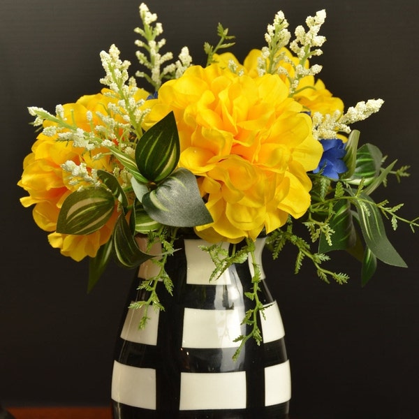 Yellow Flower Vase Etsy