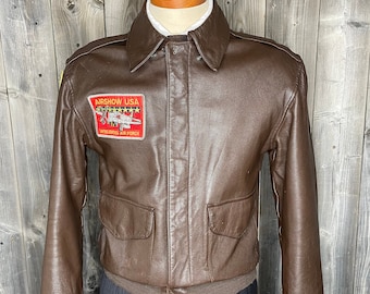 -90's A-2 本革 Leather Flight Jacket short A-2 short real leather flight jacket