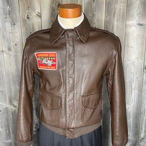 Vintage A2 Painted Leather Bomber Jacket - Etsy