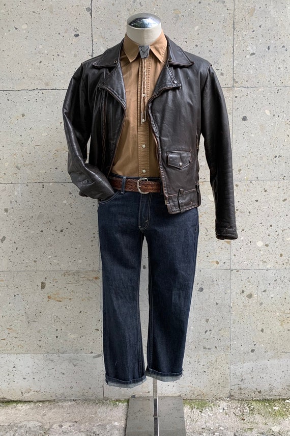 VINTAGE 1970s Berman's Biker Leather Jacket / Rocker