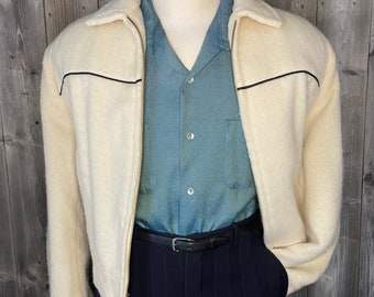 VINTAGE 1950s CAMPUS Ricky Jacket  Gabardine / Outerwear/ Rockabilly / Hepcat / Quilted / Sportswear / True Vintage