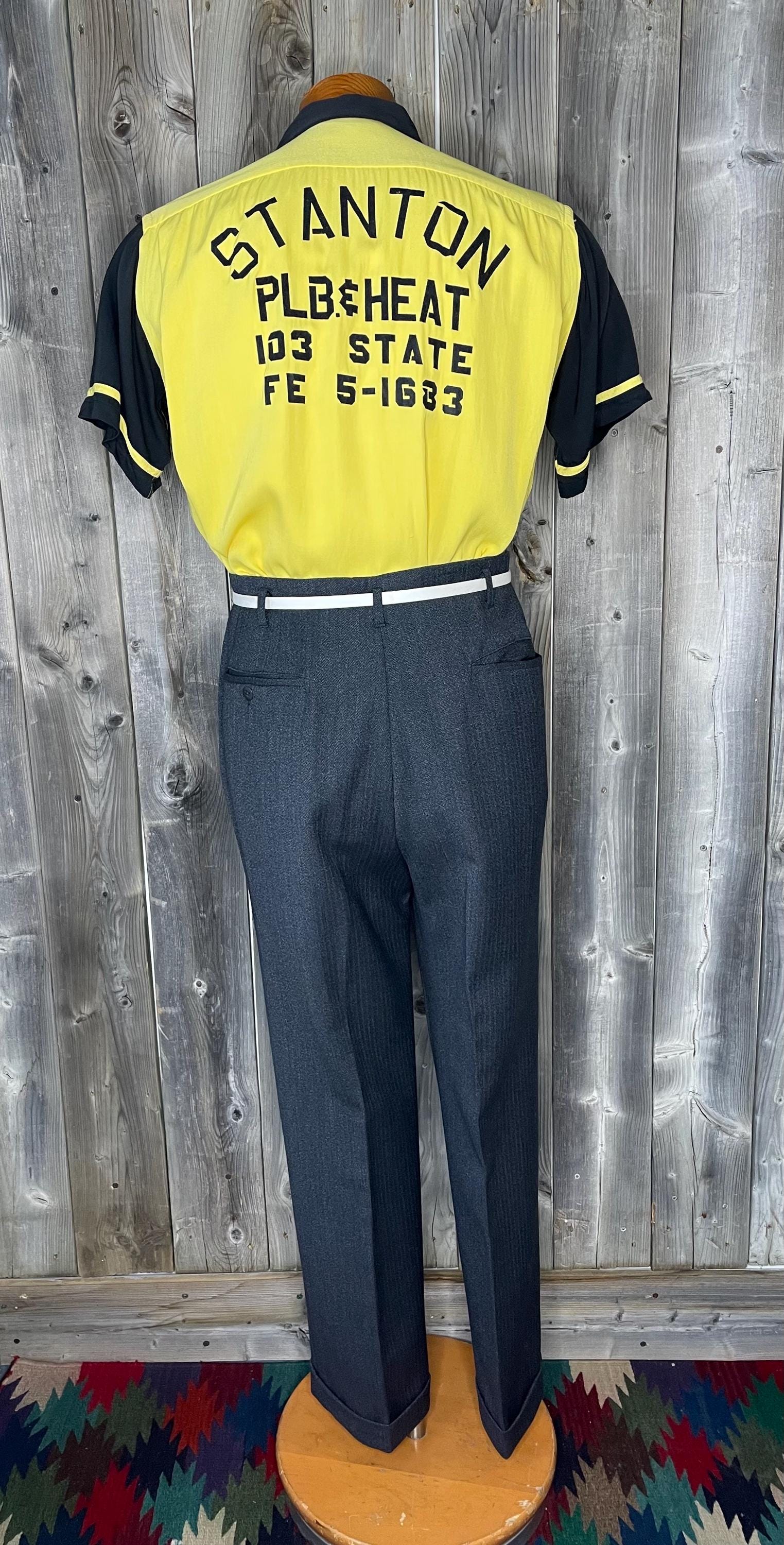 VINTAGE 1950s Hilton Bowling Shirt / 2 Tone / Rockabilly