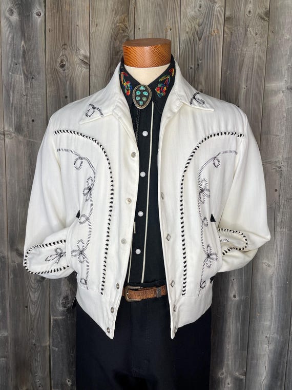 50s 60s mac murray western jacket ギャバジャン Vintage 1950s Mac Murray Western Jacket: Rockabilly Cowboy Bolero