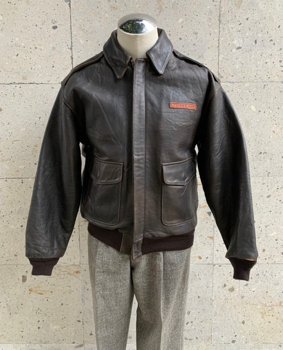 90s vintage A-2type leatherflight jacket