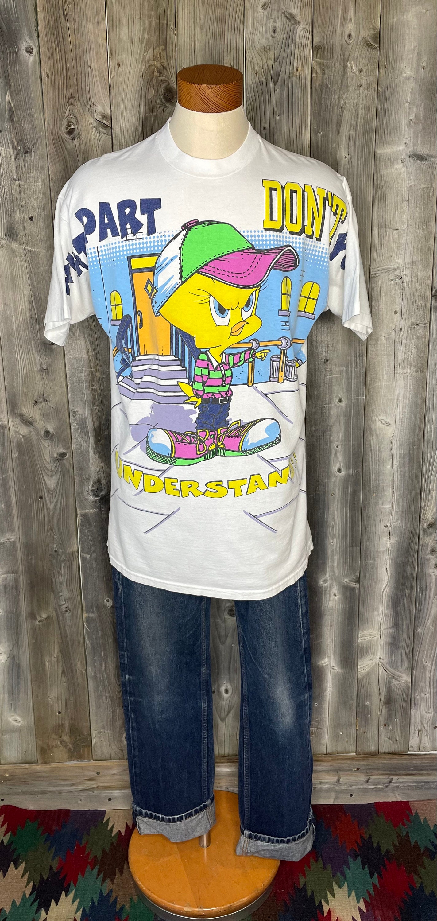 VINTAGE 1990s Tweety T-shirt 1997 / What Part Don't You