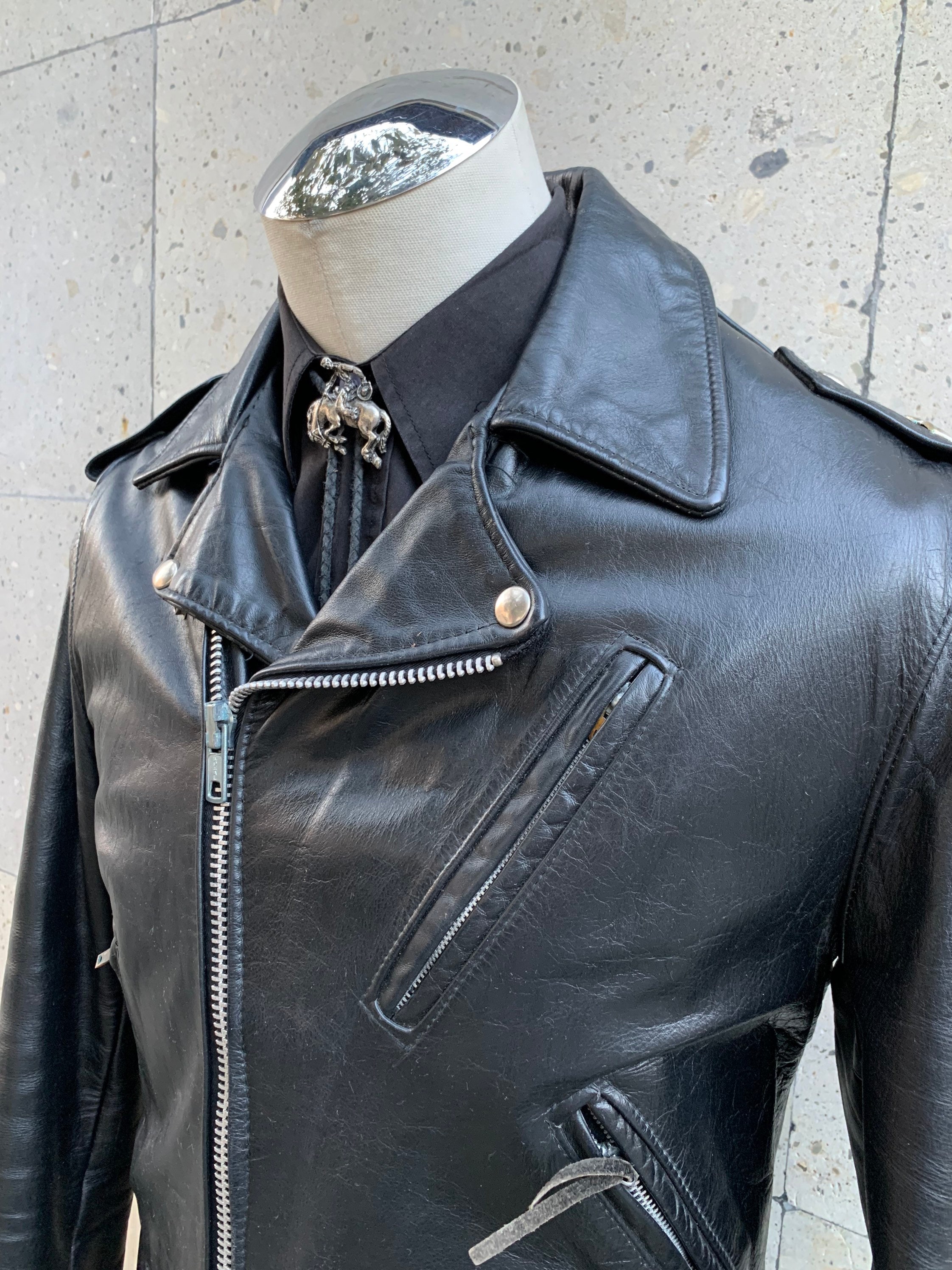 VINTAGE 1970s Bukman Biker Leather Jacket / Rocker / Punk