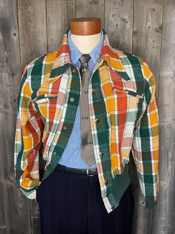 VINTAGE 1970s Spatz Sport Jacket / Plaid / Tartan… - image 1