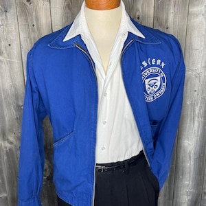 VINTAGE 1950s Buck Skein Joe Gabardine Car Coat Jacket / Hollywood