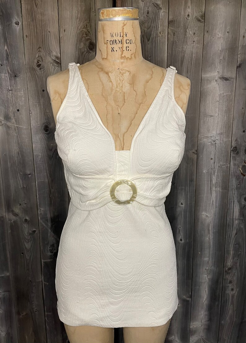 VINTAGE 1960s ROXANNE Bathing Suit / Eggshell / Bettie Page / - Etsy