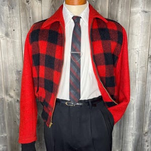 VINTAGE 1950s Buck Skein Joe Gabardine Car Coat Jacket / Hollywood