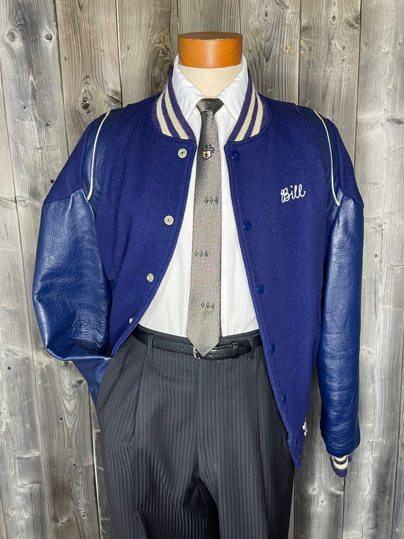Vintage Butwin Leather Wool Varsity Jacket Size 32 Letterman