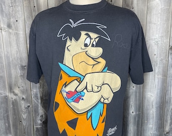 VINTAGE 1990s Fred the Flintstones T-shirt 1993 / Anime VINTAGE 1990s Fred the Flintstones T-shirt 1993 / Anime